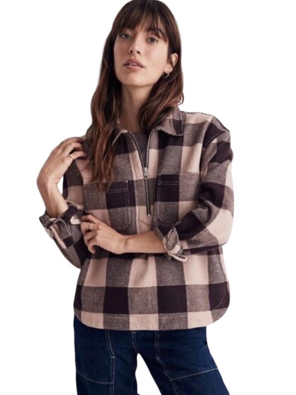 Madewell Waffle Half-zip Popover Shirt Size XS - Picture 2 of 12